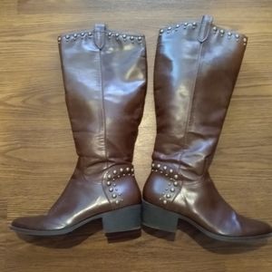 Beautiful Brown Studded Leather Boots